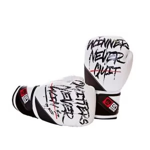 Gants De Boxe Rumble 10oz Cuir Ltd STATEMENT Blanc/Noir V5 RD BOXING