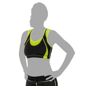 Brassiere de fitness Noir/Jaune "ARIANE" RINKAGE