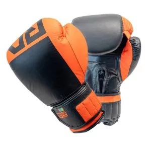 Gants De Boxe Rumble Cuir BLOCK COLOR Orange/Noir V6 RD BOXING