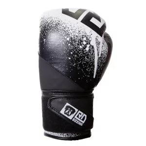 Gants De Boxe Rumble 12oz Cuir Ltd STENCIL Noir/Blanc V5 RD BOXING