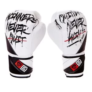 Gants De Boxe Rumble 10oz Cuir Ltd STATEMENT Blanc/Noir V5 RD BOXING