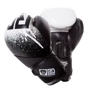 Gants De Boxe Rumble 12oz Cuir Ltd STENCIL Noir/Blanc V5 RD BOXING